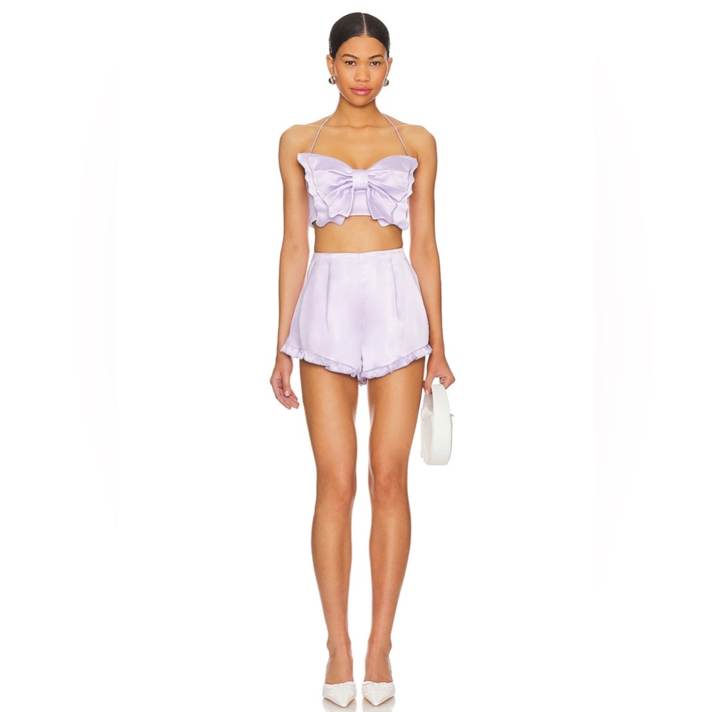MAJORELLE Siren Strapless Top in Powder Purple